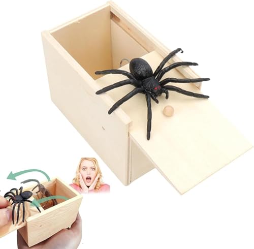 Opdestn Spider Prank Boxs, Spinne Streich Boxs, Spinne In Boxs, Holz Streich Spinne, Spinnen Prank Boxs Holz Prank Spider Scare Boxs Streich Spinne Scare Boxs, für Kinder Erwachsene von Opdestn