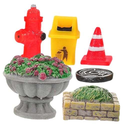 6 STK Miniaturszenariomodell Landschaftsdekoration DIY-Kohlemodell Mini Feuerhydrant Modell Rückschlagventil Aquarium Wimpernbehälter kleine Blumenbeetschilder Szenenzubehör Harz Operitacx von Operitacx