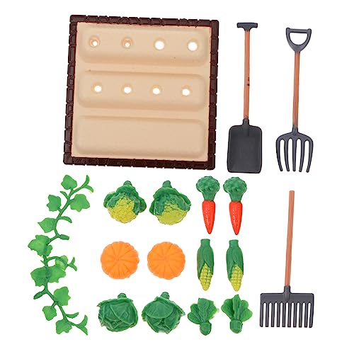 Operitacx 1 Satz Farm-Tool-Modell Mini Gemüsefeld Landschaftsmodell Gemüsefeld-Dekoration Landschafts-Accessoires Miniatur-Gemüsegarten Mini-Rechen Anlage Mini-Farm Mini-Gemüsemodell Plastik von Operitacx