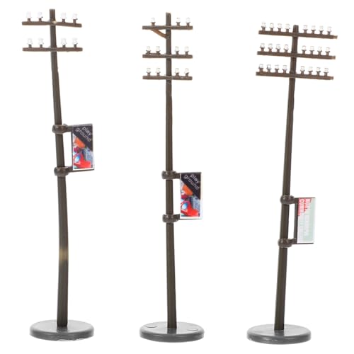 Operitacx 1 Satz Telefon Mast Modell Puppenhaus Straßenlaterne Modell Modelle Von Telegrafenmasten Modelleisenbahn Miniatur Dioramenbedarf Licht-kit Winziges Stadt Abs von Operitacx