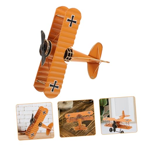 Operitacx 1stk Flugzeugmodell Ornament Retro-flugzeugdekor Ferngesteuertes Flugzeug Bücherregal Flugzeugdekor -dekor Bastelmodelle Kind Amerikanischer Stil Schmiedeeisen Auto Model von Operitacx