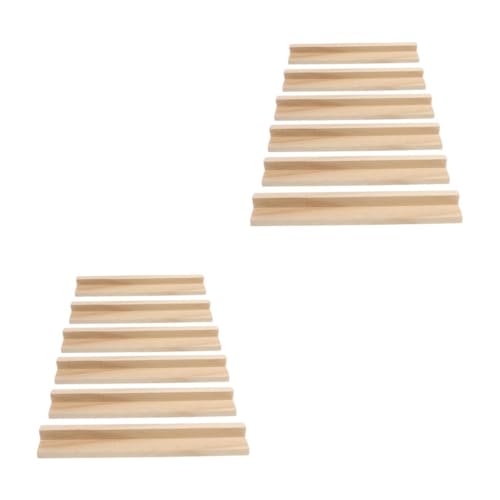 Operitacx 2 Sätze Englische Alphabetbasis Dominoständer Aus Holz Halter Für Dominosteine Domino-zubehör Zubehör Für Brettspiele Fliesenhalter Domino-halter Beige Kiefernholz 6 Stück * 2 von Operitacx