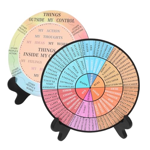 Operitacx 2St Raddiagramm für psychische Gesundheit Bausatz Profi Abs großes Rad emotional zappeln Con holzrad schreibtischzubehör Dekorationsobjekt Bürodekorationen Emotionsrad-Diagramm PVC von Operitacx