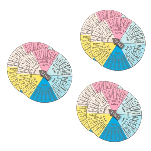 Operitacx 6 STK Emotionsrad-Abzeichen Dekoration Drehteller Plattenträger Plattenspieler Zubehör Drehplatte Gefühlsrad-metalldekor Tragbares Feeling-Rad-dekor Gefühlsrad Aus Metall von Operitacx