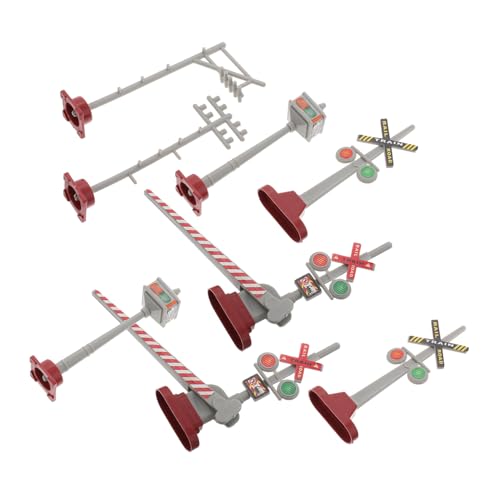 Operitacx 8St Verkehrszeichenmodell Sandtisch Bahnhofsszene Modelleisenbahn Zubehör Sandbox-Modell Prop-Stativ rundes Geschirr Zubehör für Architekturmodelle Puppenhaus-Miniaturlicht Plastik von Operitacx