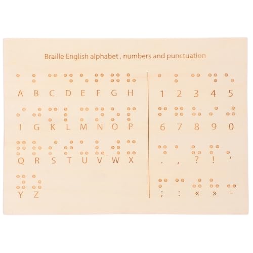 Operitacx Blindenschrift Lernausrüstung Blinde Wichtige Braille Bücher Blindenbedarf Blindenlernbedarf Braille Lernbrett Holz Braille Brett Gadgets Für Blinde von Operitacx