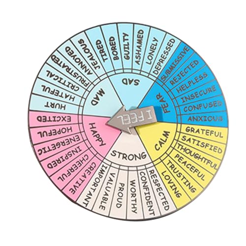 Operitacx Emotionsrad-Abzeichen Gefühlsrad-Abzeichen Emotionsdiagramm Für Gefühle Aufkleber Gefühlsradkissen Gefühlsrad-Poster Rad Wanddekoration Gefühlsdiagramm Für Legierung von Operitacx