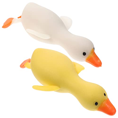 Operitacx Spielzeug Stress Ente 2Pcs Squeeze Toys Entenfigur Weiches Stretch-Squeeze-Tier Zappelspielzeug Anime-Figur Für Kinder Partybevorzugungen Goodie Bag Stuffers Kinderspielzeug von Operitacx