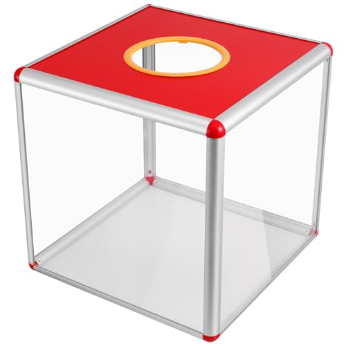 Operitacx Lotterie-Box, Tombola-Box, Spendenbox, Acryl Spendenwahlurne, Quadratische Tombola-Ballspielbox, Transparenter Tickethalter, Kubischer Aufbewahrungsbehälter für Fundraising, 30CM von Operitacx