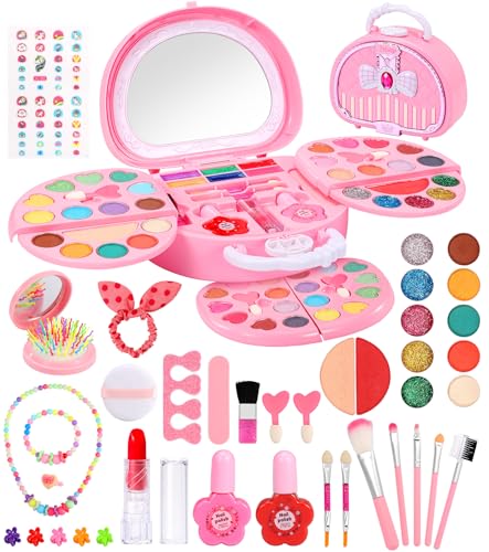 Ophy Schminkkoffer Mädchen - Waschbar Kinderschminke Set Mädchen Mädchen Spielzeug Halloween Geburtstags Weihnachts Geschenke Kinder Make Up Set für Spielzeug Mädchen 3 4 5 6 7 8 9 10 11 12 Jahre von Ophy