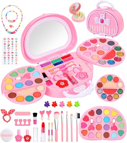 Ophy Schminkkoffer Mädchen - Waschbar Kinderschminke Set Mädchen Mädchen Spielzeug Halloween Geburtstags Weihnachts Geschenke Kinder Make Up Set für Spielzeug Mädchen 3 4 5 6 7 8 9 10 11 12 Jahre von Ophy