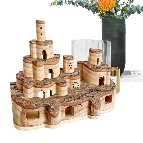 Burgspielzeug für Kinder, Holzschloss-Spielzeugfigur, Pop-up-Modell, Handgefertigtes Spielzeugschloss, Vintage-Schlossmodell-Kunsthandwerk, Lernspielzeug aus Holz, Weihnachtsgeburtstagsgeschenke von Opilroyn