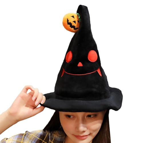 Halloween-Hüte für Frauen, Halloween-Hüte, elektrischer Kürbishut, beleuchtet den Hexenhut – interaktives Hexenkostüm, Halloween-Accessoire für Cort von Opilroyn