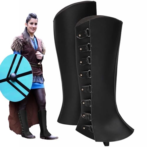 Herrenkostüm-Schuhe, Over-the-Shoe Kostüm-Stiefel – Kostüm-Stiefelüberzüge für Rollenspiele, Gamaschen, Ritterkrieger, Cosplay, Filme von Opilroyn