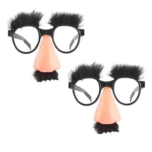 Opilroyn Brille – 2 lustige Brillen, 20 g große Nasen-Brille | Neuheit Streich-Clown-Brille mit Augenbrauen, Schnurrbart, PP-Kit, alberne Foto-Requisiten, Halloween- -Brillen für von Opilroyn