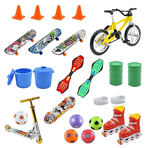 Opilroyn Fingerspielzeug-Set, ABS-Skateboard, lustiges Skateboard-Set, leichter Spielzeugfinger, Adventskalender, Skateboard-Bewegungsspielzeug für von Opilroyn