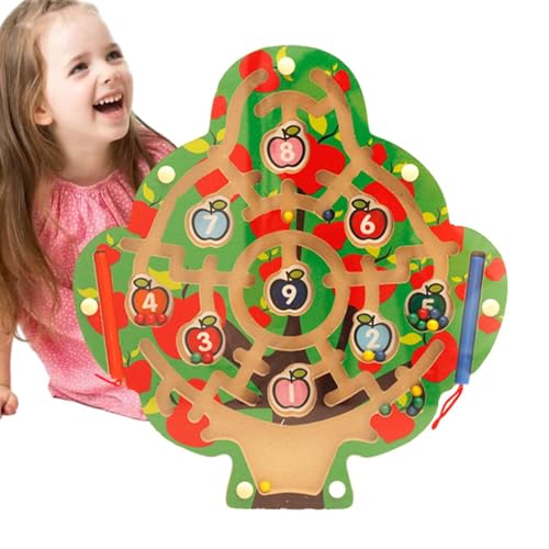 Opilroyn Magnetisches Labyrinthbrett, Farb- und Zahlenlabyrinthbrett - Zählen Matching Puzzle Game Board Magnet Maze | Reisespielzeug mit kreativer Form verbessert die Feinmotorik für Kindergarten- von Opilroyn