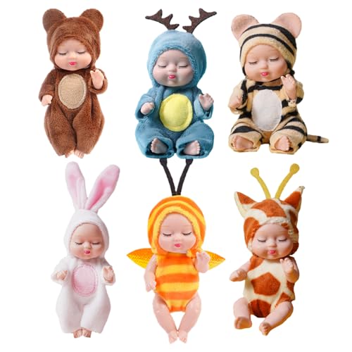 Opilroyn Reborn Puppen, realistisches Spielzeug für Neugeborene zum Sammeln, vielseitige Minipuppen, trendige Puppen mit weicher Textur, tragbares Puppen-Set, niedliche Puppe, Plüschpuppe von Opilroyn