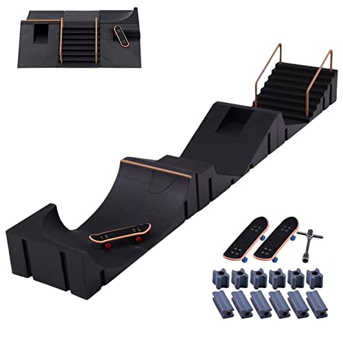 Opilroyn Skate Park Spielzeug – Skate Park Set, Finger-Skateboards | Vielseitige Skateboard-Rampe, Fingerspielzeug-Set bestehend aus 6 Skate-Rampen und 3 Finger-Skateboards von Opilroyn