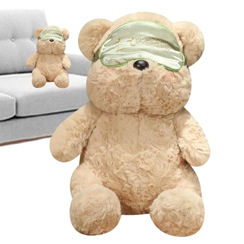 Opilroyn Süßes Bären-Plüschtier, Bären-Plüschtiere | Entzückende Bear Wear Masque Plüschtiere - Bärenpuppe, entzückende Bärenpuppe, weiches Kissen, Tier, Stofftier, 34,9 cm, für Heimdekoration von Opilroyn