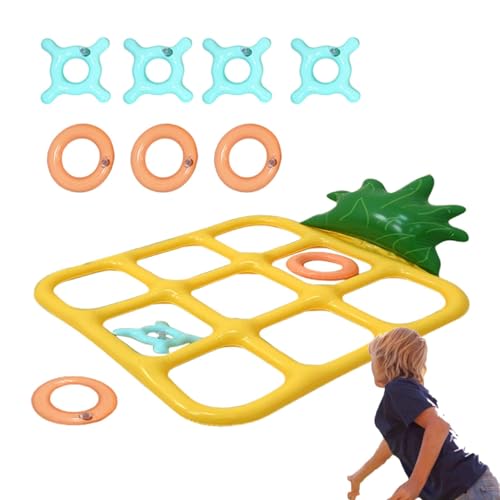 POOL WERFSPIEL - Lustiges schwimmendes Poolspiel, TicTacToe Wasserspiel | Aufblasbares Pool-Wurfspiel, Sommerwassersportspiel, Poolpartyspiel, Poolspielzeug von Opilroyn