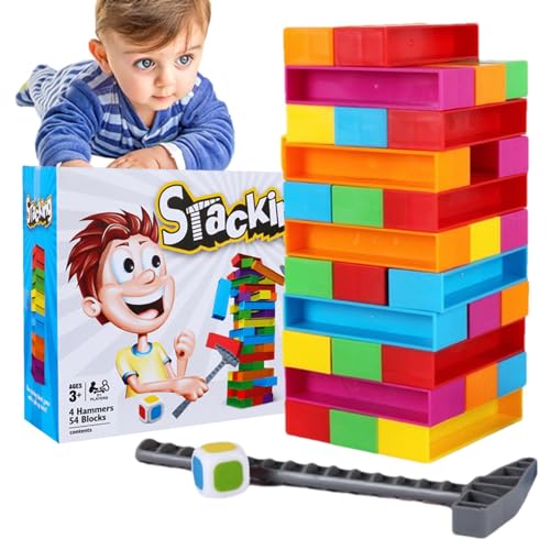 Stapelbare Bausteine für Kleinkinder, stapelbare Blöcke | Stapelspiel zum Sortieren und Stapeln | Baustein-Set, bunter Turm, Auswuchtpuzzle für und Mädchen von Opilroyn