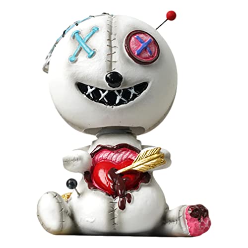 Verfluchte Puppen-Dekoration – Neuwagen-Voodoo-Puppe, Wackelkopf-Puppenornament, Verfluchte Puppe, Auto-Armaturenbrett-Halloween-Dekoration, Voodoo-Puppen-Kollektion, Voodoo-Puppen-Schüttelkopf-Orname von Opilroyn