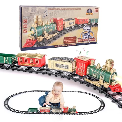 Weihnachtsbaum-Zug-Set,Weihnachts-Zug-Sets rund um den Baum,Elektrisches Eisenbahnset Lustiges Eisenbahnset für Kleinkinder - Weihnachtseisenbahn-Spielzeug, elektrisches Spielzeugeisenbahn-Set mit Lic von Opilroyn