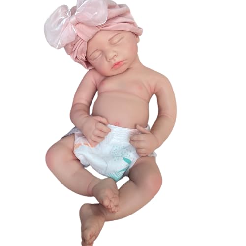 Oppaionaho Realistische Babypuppen aus Silikon, voller Körper, für Mädchen, 43,2 cm (17 Zoll), weiche Babypuppe, Geschenk für Kinder ab 3 Jahren (Kaukasian) von Oppaionaho