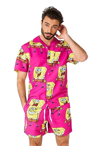OppoSuits 2-teiliges Hawaii Sommer-Set für Herren - SpongeBob Beach Swim Wear - Tailliertes Outfit - Inklusive Kurzarmhemd und Shorts OppoSuits 2-teiliges Hawaii Sommer-Set für Herren - SpongeBob Beach Swim Wear - Tailliertes Outfit - Inklusive Kurzarmhemd und Shorts von OppoSuits