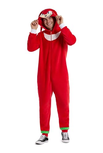 OppoSuits Erwachsene Einteiler Pyjama - Sonic Strampler - Knuckles Der Echidna Onesie - Rot von OppoSuits