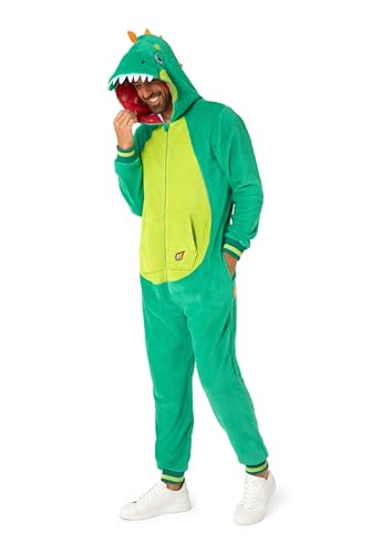 OppoSuits Erwachsene Einteiliger Pyjamas - Tier-Strampler - Dinosaurier Onesie - Grün von OppoSuits