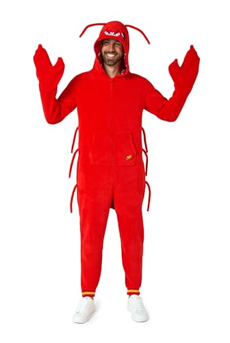 OppoSuits Erwachsene Einteiliger Pyjamas - Tier-Strampler - Hummer Onesie - Rot von OppoSuits