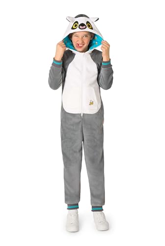 OppoSuits Kinder Einteiliger Pyjamas - Tier-Strampler - Lemur Onesie - Grau von OppoSuits