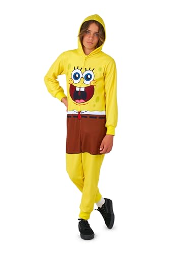 OppoSuits Kinder Spongebob Onesie - Nickelodeon Einteiliger Schlafanzug - Lose Passform - Inklusive Taschen - Gelb von OppoSuits