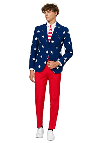 Opposuits OSUI-0023-EU48 - Stars and Stripes - USA Kostüm, Größe 48, mehrfarbig von OppoSuits