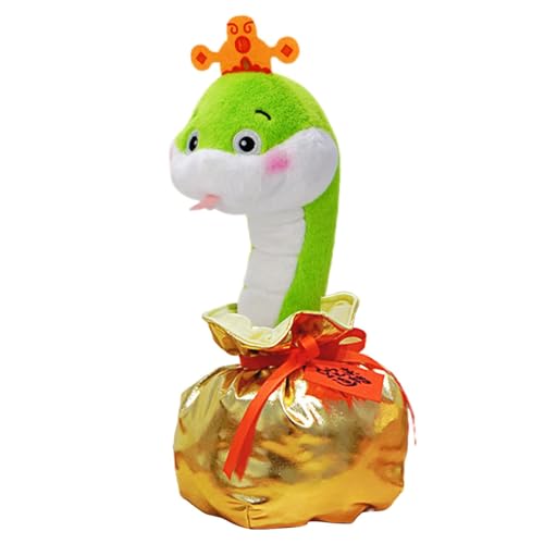 2025 New Year Plüschpuppe, chinesisches Snake Toy, niedliches Singing Snake Stuffed Animal, 2025 chinesisches New Year Snake Decorations, New Year Snake Plush, Soft Snake Plush Toy, Snake Stuffed Tier von Opvonxeh