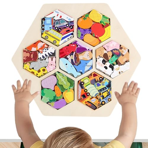 Block Puzzle Set, Transport Brain Teaser, Preschool Puzzles Game, Logical Thinking Toy, 11,81 x 8,86 x 0,31 Zoll, Making It a Great Tool for Homeschooling and Interactive Playtime von Opvonxeh