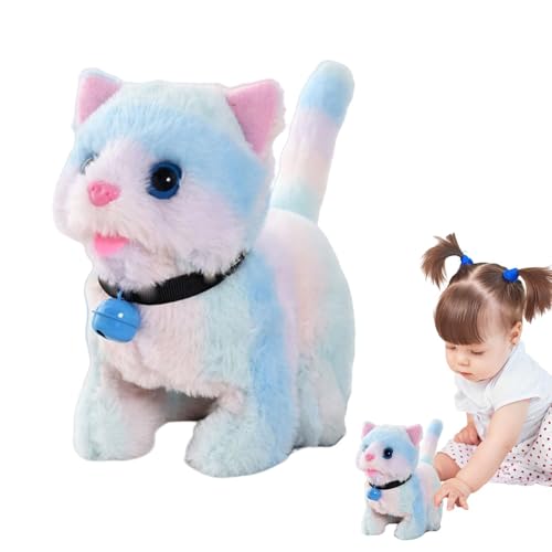 Electric Plush Cat, Realistic Interactive Pet, Battery Operated Toy, Wagging Tail Motion, Portable and Sturdy Fun Toy, Meowing Sound Feature, Perfect for Children von Opvonxeh