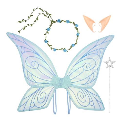 Feenflügel für junge Mädchen – Feenflügel-Set für Halloween – Kostümzubehör für Halloween Cosplay, Rollenspielwerkzeug Prinzessin für Geburtstag, Themenparty, Weihnachten, Hochzeit Feenflügel für junge Mädchen – Feenflügel-Set für Halloween – Kostümzubehör für Halloween Cosplay, Rollenspielwerkzeug Prinzessin für Geburtstag, Themenparty, Weihnachten, Hochzeit von Opvonxeh