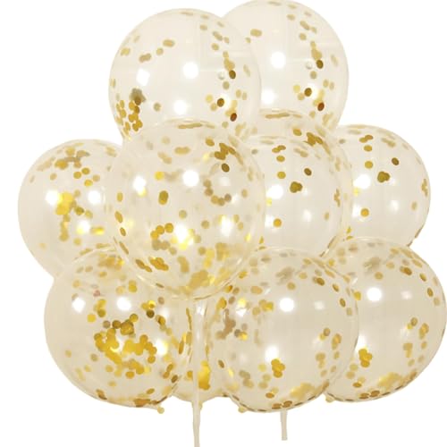 Festive Balloon Decorations | Confetti Filled Balloons | Gold Sequin Party Balloons, Celebration Balloon Packs, Decorative Party Balloons, Party Supplies with Confetti, Event Balloon Decor von Opvonxeh