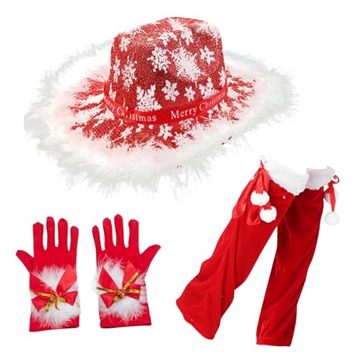 Festive Party Gear | Santa Kostüm für Frauen | Fun Holiday Accessoires, Christmas Themed Outfits, Winter Kostüm Set, Cute Holiday Attire, Playful Christmas Accessories, Cozy Santa Hut und Handschuhe von Opvonxeh