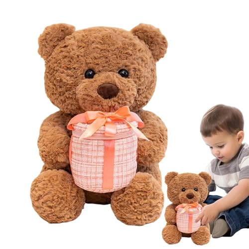 Geschenk Bärenpuppen, Pillow Dolls, Cuddle Bear Stuffed Animal, Entzückendes Plüschtier, Valentines Puppe mit Schleife, dekorative Box für Romantik und Heimdekoration von Opvonxeh