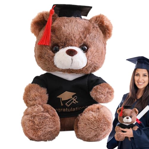 Graduierungshut Bär | Plüschtier niedlicher Bär – Teddybär, Graduate Plüschtier mit Doktor's Hat, Teint – Schreibtischdekoration, Schlafzimmerdekoration, Gedenkgeschenk, Spielzeug für Ac von Opvonxeh