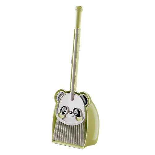 Kids Broom and Dustpan Set, Cute Panda Toddler Broom and Dustpan Combo, 6.69x17.32 Inches Small Cleaning for Pretend Play, Housekeeping Helper for Home and Kitchen Fun von Opvonxeh