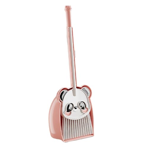 Kids Broom and Dustpan Set, Cute Panda Toddler Broom and Dustpan Combo, 6.69x17.32 Inches Small Cleaning for Pretend Play, Housekeeping Helper for Home and Kitchen Fun von Opvonxeh