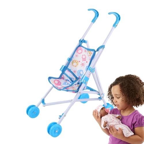 Kids Doll Stroller | Baby Doll Pram | Umbrella Pram Toy, T-Shaped Belt Stroller, Doll Pram for Kids, Umbrella Doll Stroller, Pretend Play Umbrella Stroller, Dolls Pram with T-Shaped Belt von Opvonxeh