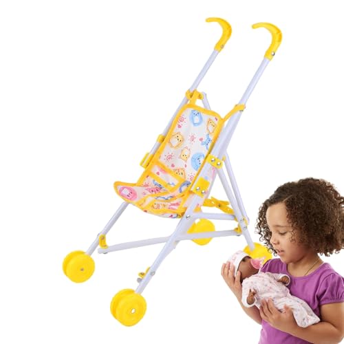 Kids Doll Stroller | Baby Doll Pram | Umbrella Pram Toy, T-Shaped Belt Stroller, Doll Pram for Kids, Umbrella Doll Stroller, Pretend Play Umbrella Stroller, Dolls Pram with T-Shaped Belt von Opvonxeh