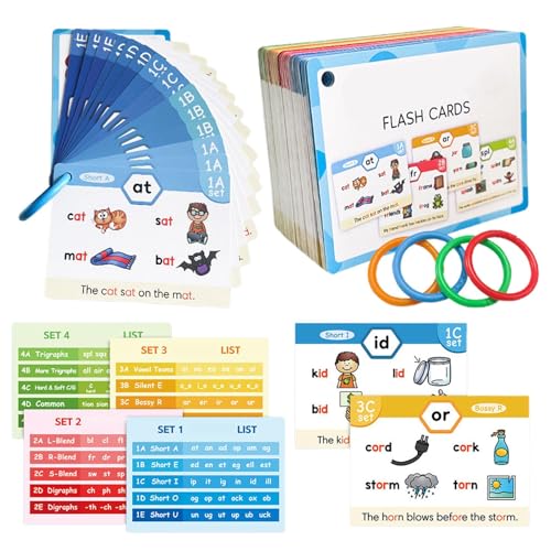 Learn to Read Phonics Flash Cards, Letter Sounds Flash Cards, Educational Root Phonics Games, Interactive Homeschool Supplies, Phonics Vocabulary Cards, Phonics Flash Cards for Kids von Opvonxeh