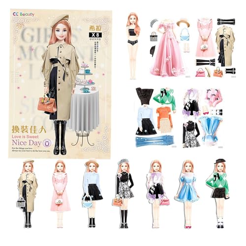 Magnetische Anziehpuppen, Magnetische Anziehpuppen,Magnetisches Puppen-Anziehspielzeug - Prinzessin-Anziehpuppe aus Papier, leicht zu greifen, Geschenk für Kinder, Mädchen im Alter von 4–7 Jahren Magnetische Anziehpuppen, Magnetische Anziehpuppen,Magnetisches Puppen-Anziehspielzeug - Prinzessin-Anziehpuppe aus Papier, leicht zu greifen, Geschenk für Kinder, Mädchen im Alter von 4–7 Jahren von Opvonxeh